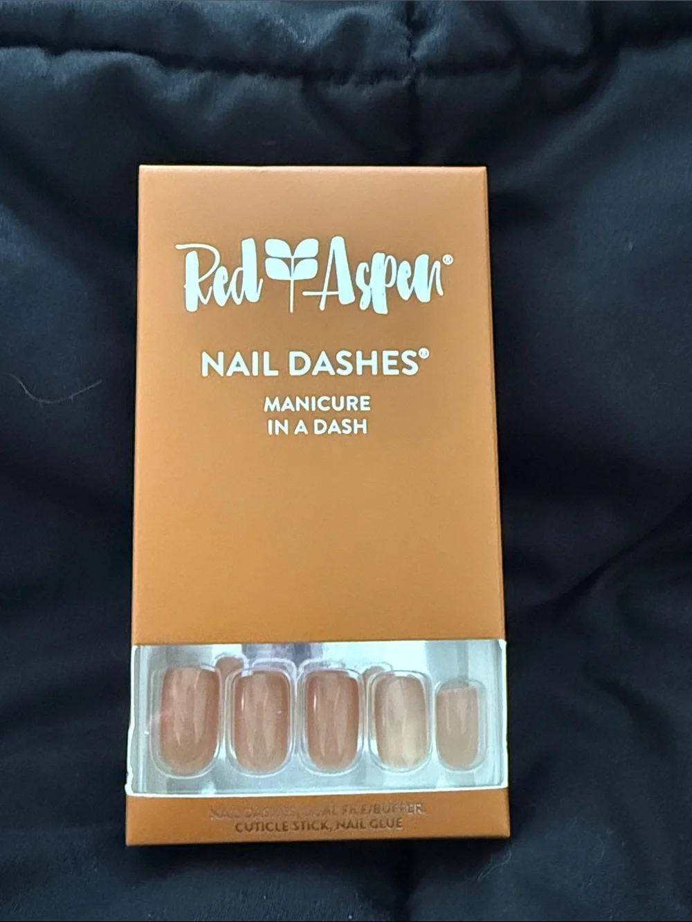 Red Aspen Nail Dashes Press-On Nail Set - Blue, Cow Print, and Tan Medium Square